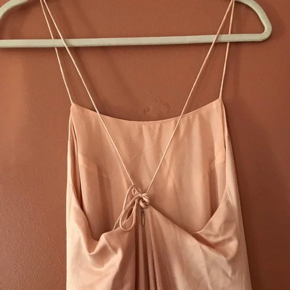 PRIVACY PLEASE MAUVE SATIN CROSSED BACK MAXI - Picture 3 of 6